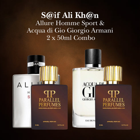 S@if Ali Kh@n - Allure Homme Sport & Acqua di Gio Giorgio Armani 50ml Combo